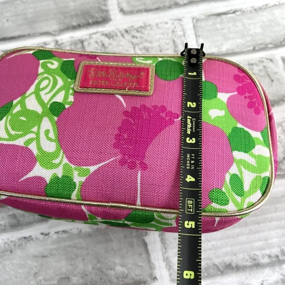 Lilly Pulitzer for Estee Lauder Pink Floral Cosmetic Clutch Bag